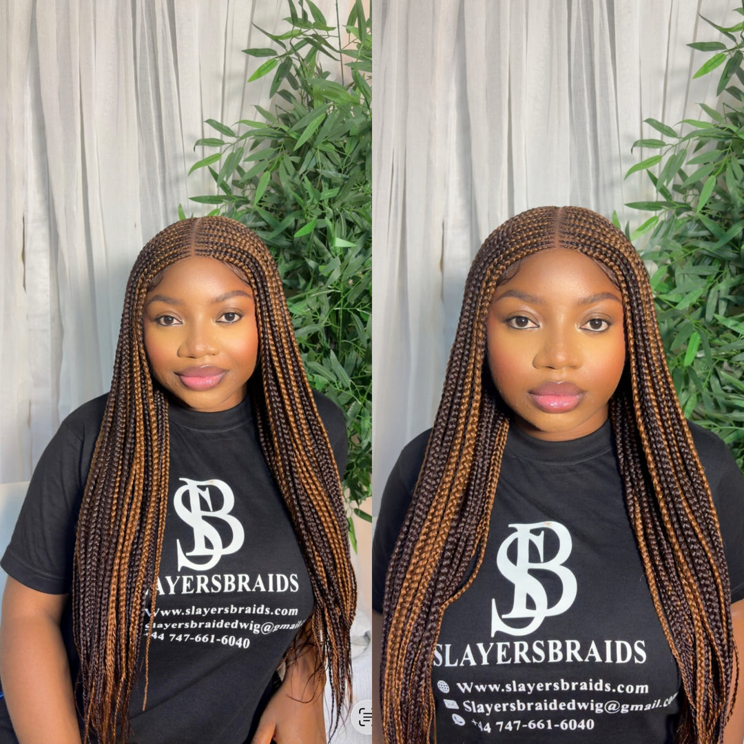 High-End Braided Wig for Black Women Cornrow Braids Wig -Allen