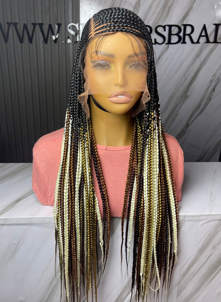 Realistic FullLace Braided Wig Protective Style For Black -Brandy