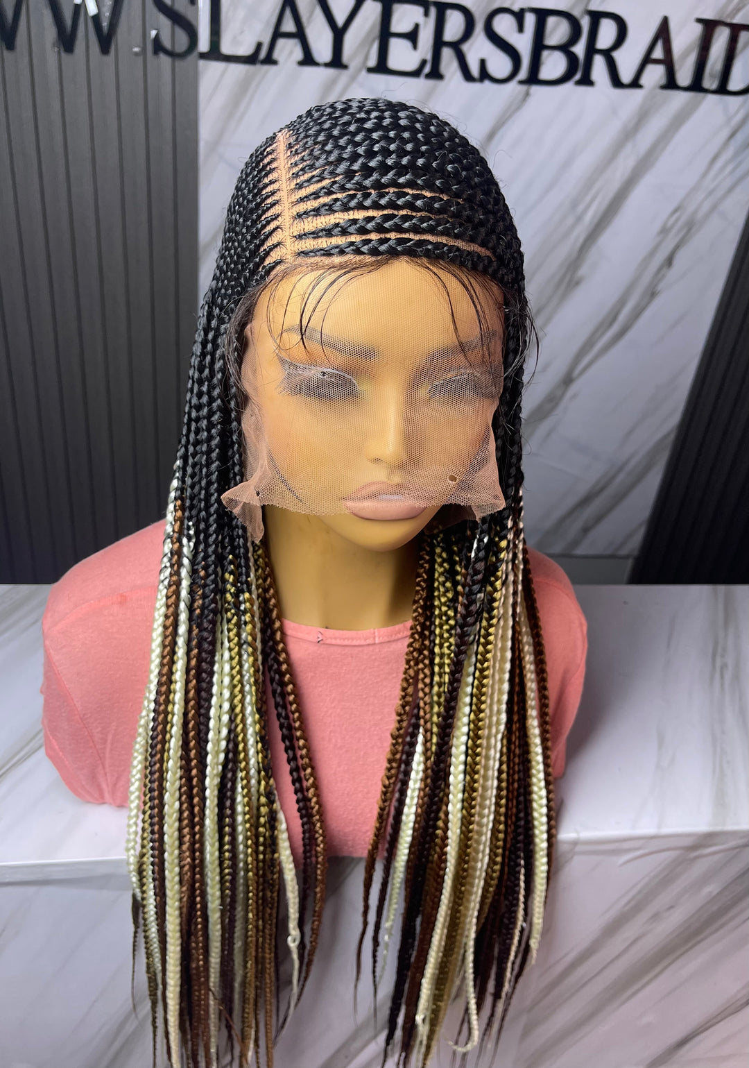 Realistic FullLace Braided Wig Protective Style For Black -Brandy