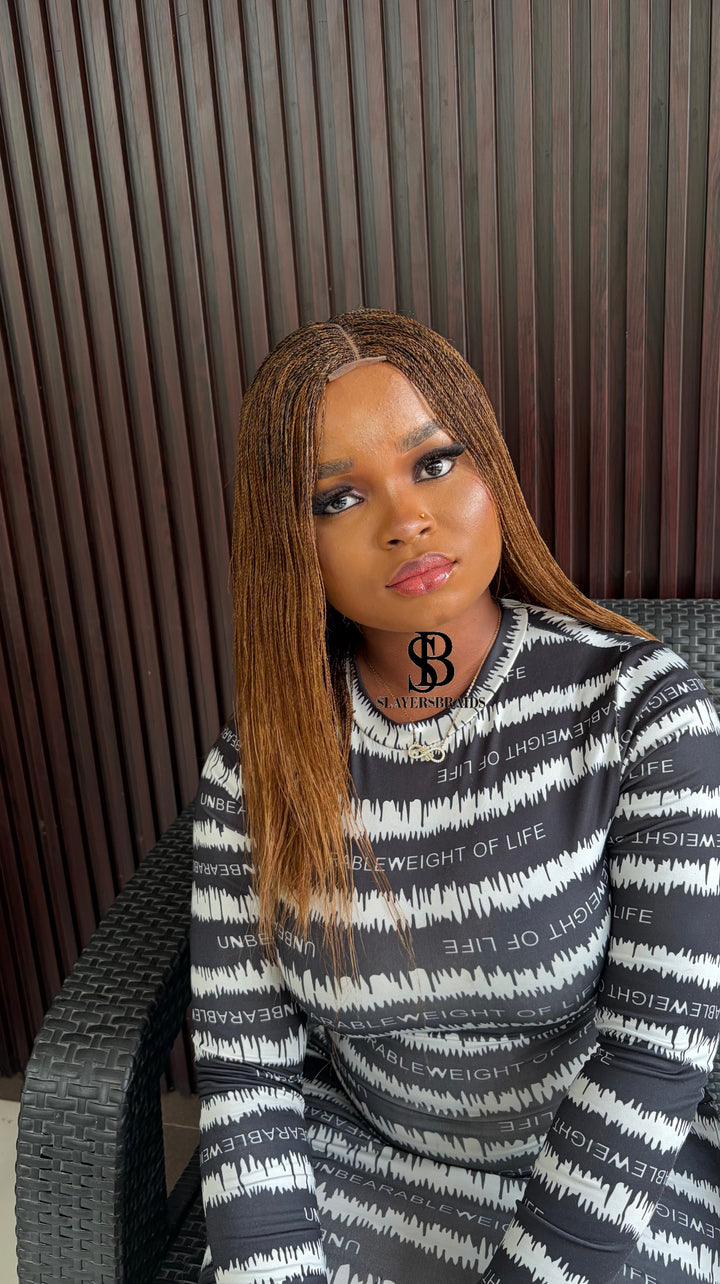 Fast Ship Micro Braids Lace Wig|Easy install hair- Nano 