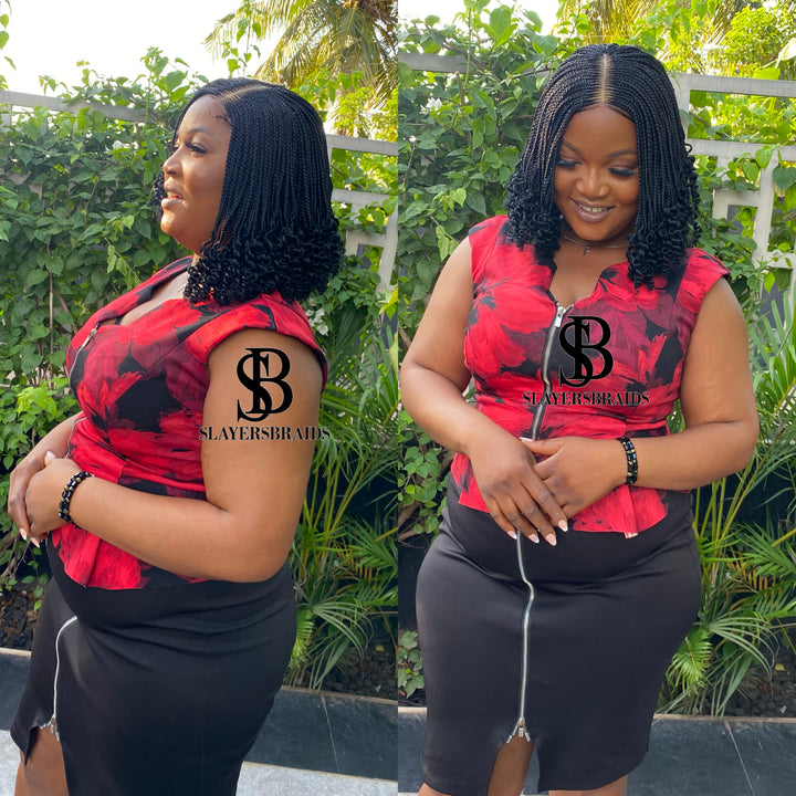 Fast Ship Center Part Braid Protective Style Wig -Veneka