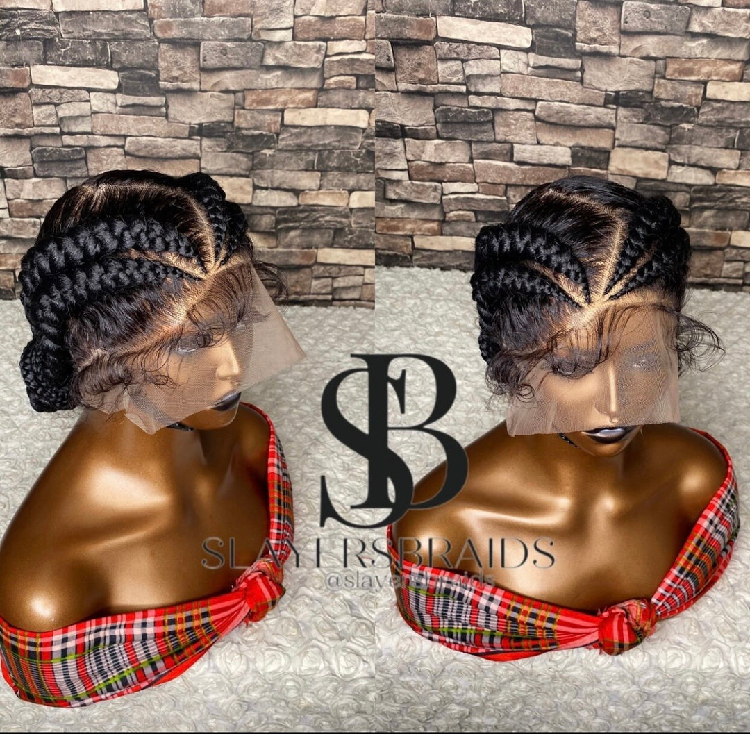 Natural Scalp, Beginner Friendly, Ready to Ship Cornrow Wig -Betty