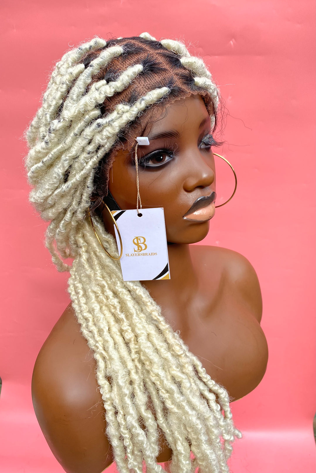 Dark Root Blonde Hair Faux Locs Wig -Asanti unit