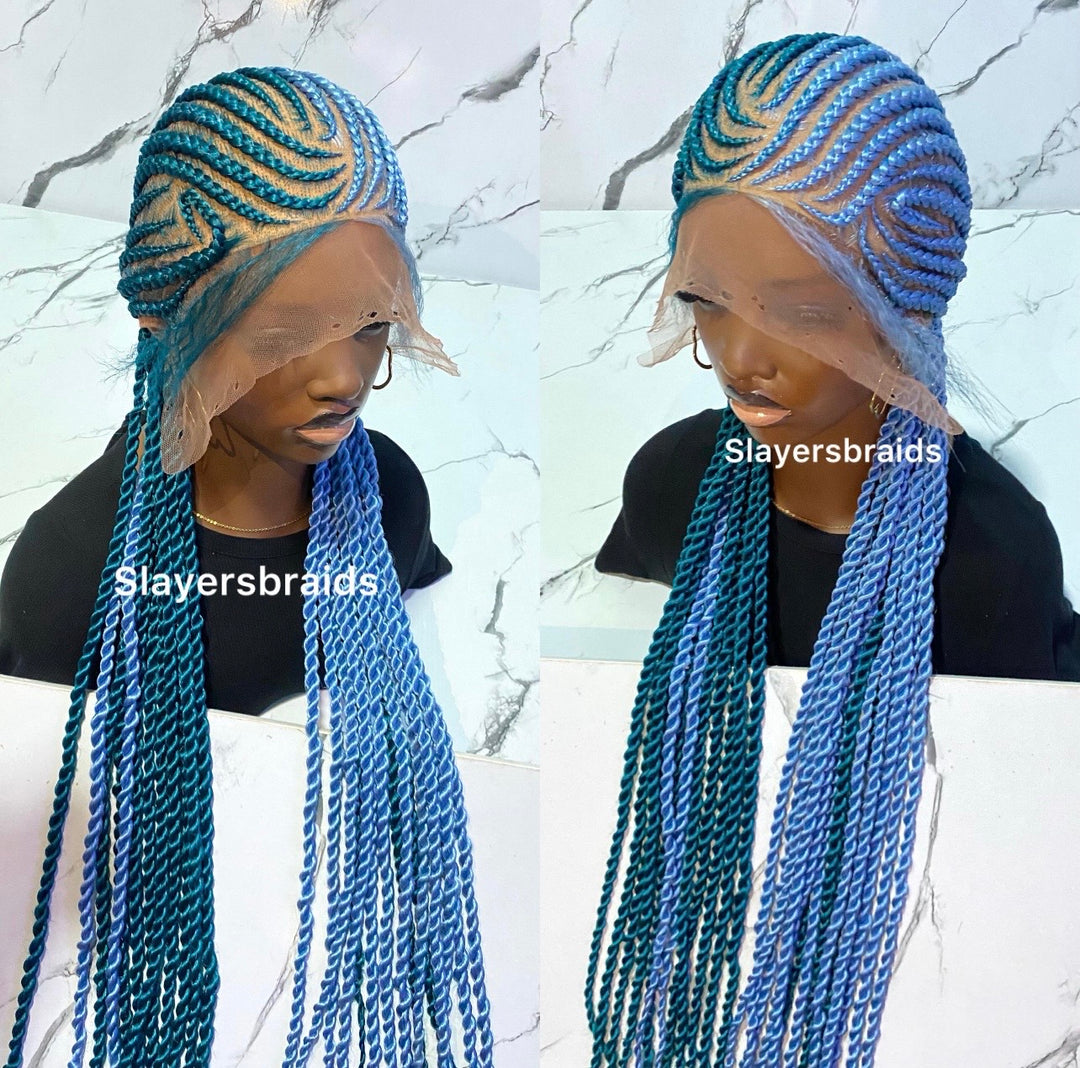 Glueless Luxury Wig Protective Cornrow Braid Hairstyle -Raquel