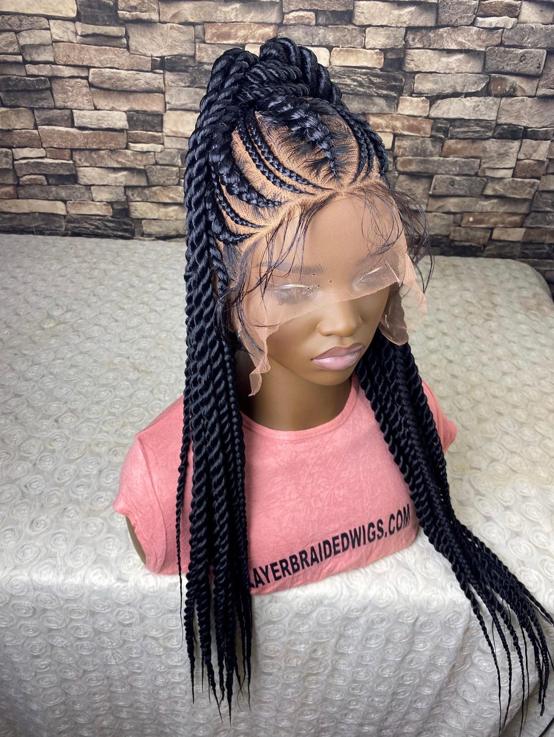 Updo Cornrow Twist Braids Wig: 