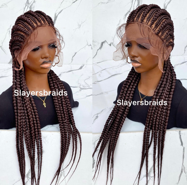 Luxury Cornrow Wig| Fulllace Allback Braids Fast Ship Hair -Koren