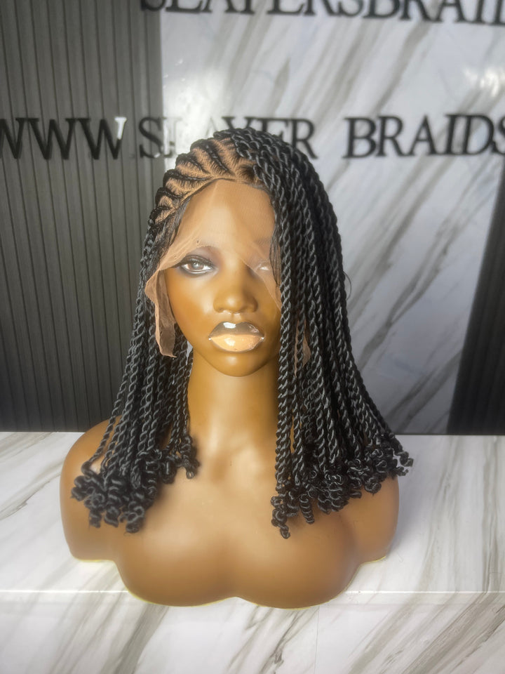 Cornrow Twist Short Wig For Black Women-Arnita unit