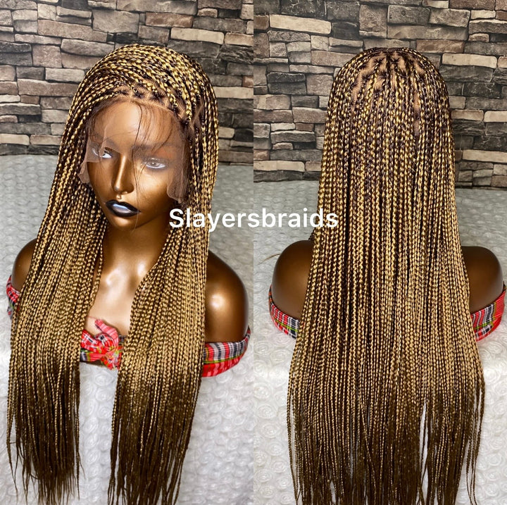 Mixed blonde Knotless Braid Wig Protective Style For Women -Sheria