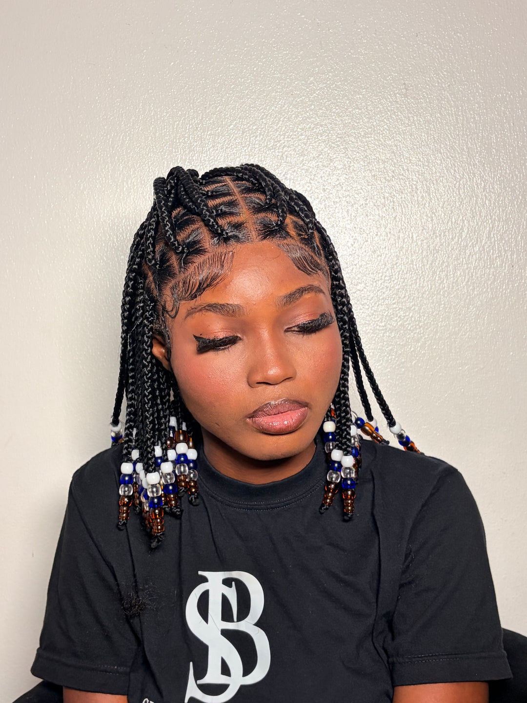 Tightly Braided Glueless Bead Wig For Everyday,Fast Ship-Nola