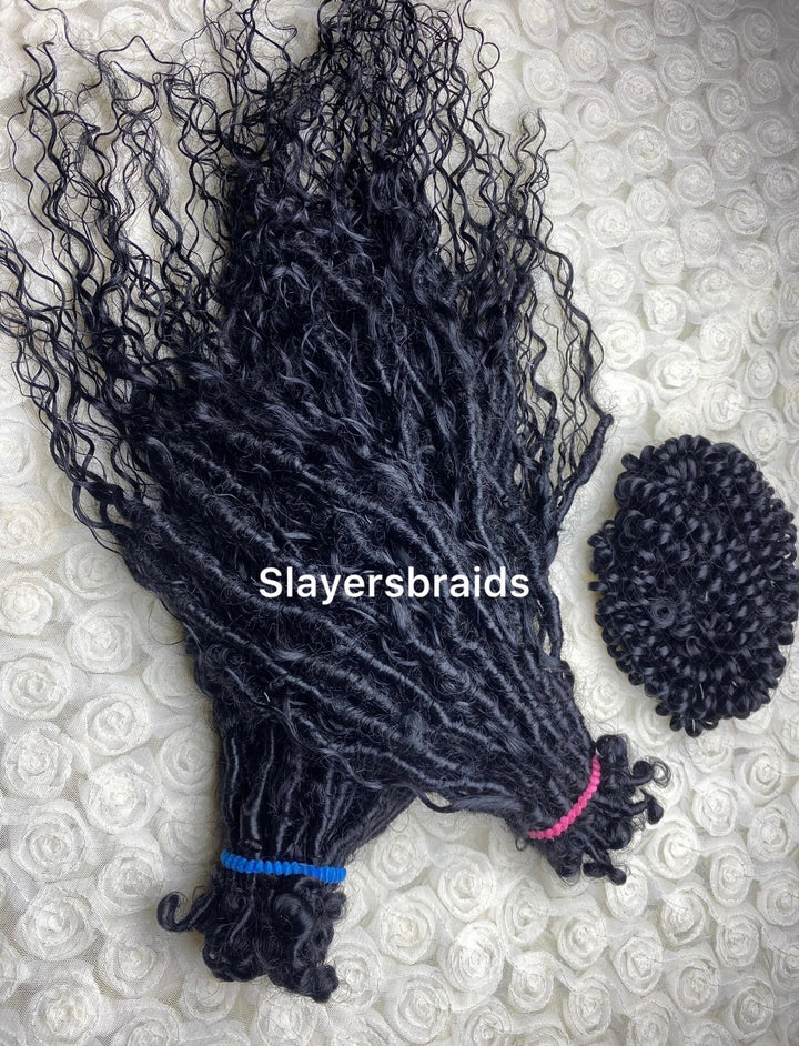 Human Hair Curly Crochet Fauxlocs strand -Ozzy