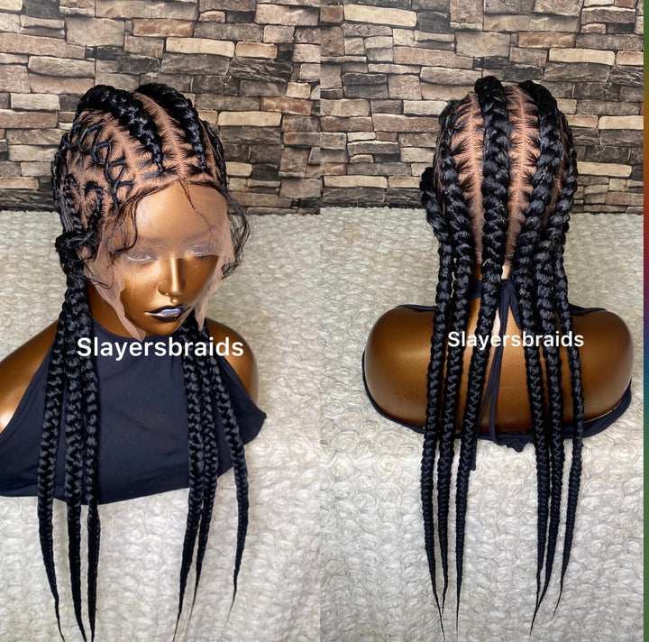 Crisscross Stitch Braided Wig: Full Lace Braids -Lola
