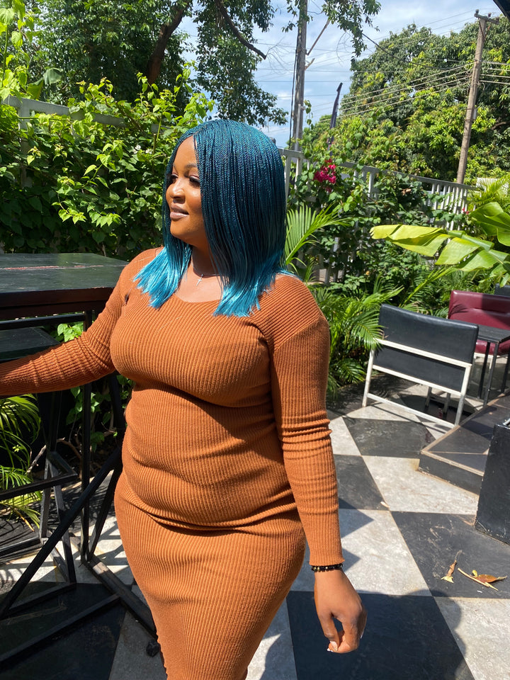 Fast Ship Micro Braids Lace Wig|Easy install hair- Bob Nano unit Teal