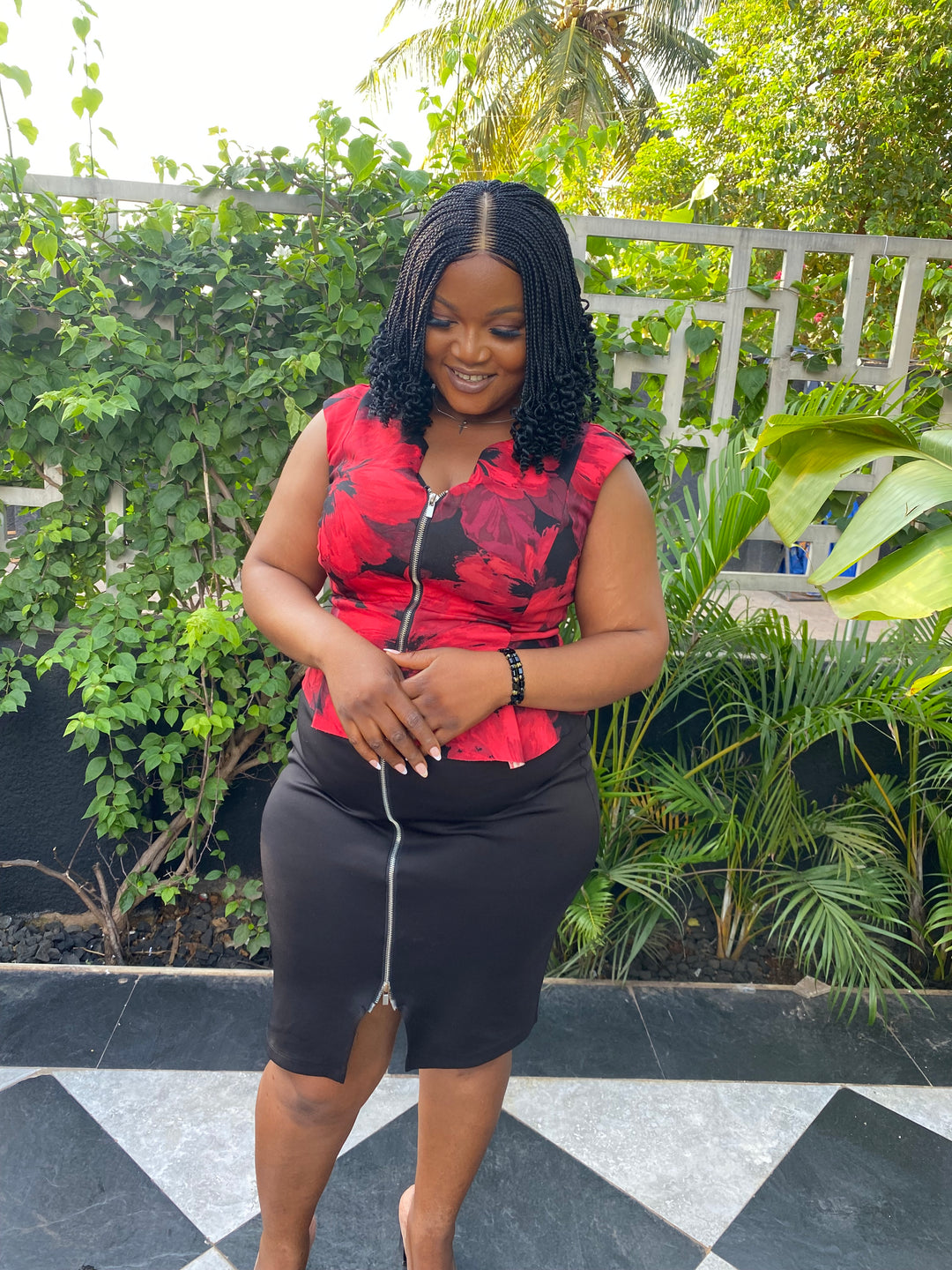 Fast Ship Center Part Braid Protective Style Wig -Veneka
