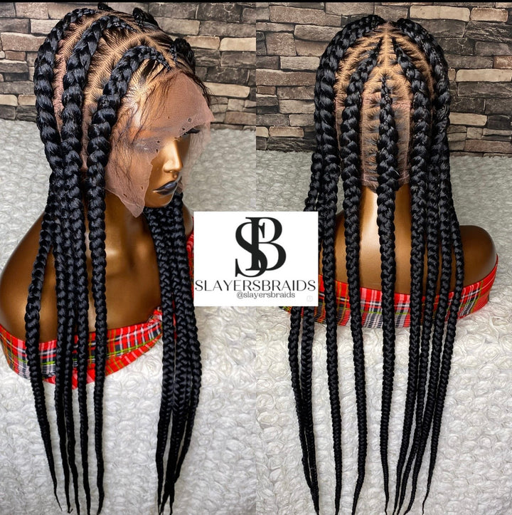 Pop Smoke Braided Lace Wig – Easy Install, Long Lasting,- Vicki
