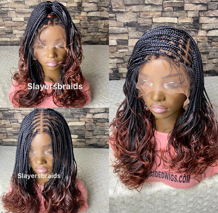 Glueless French Curls Braided Wig: -Debbie 
