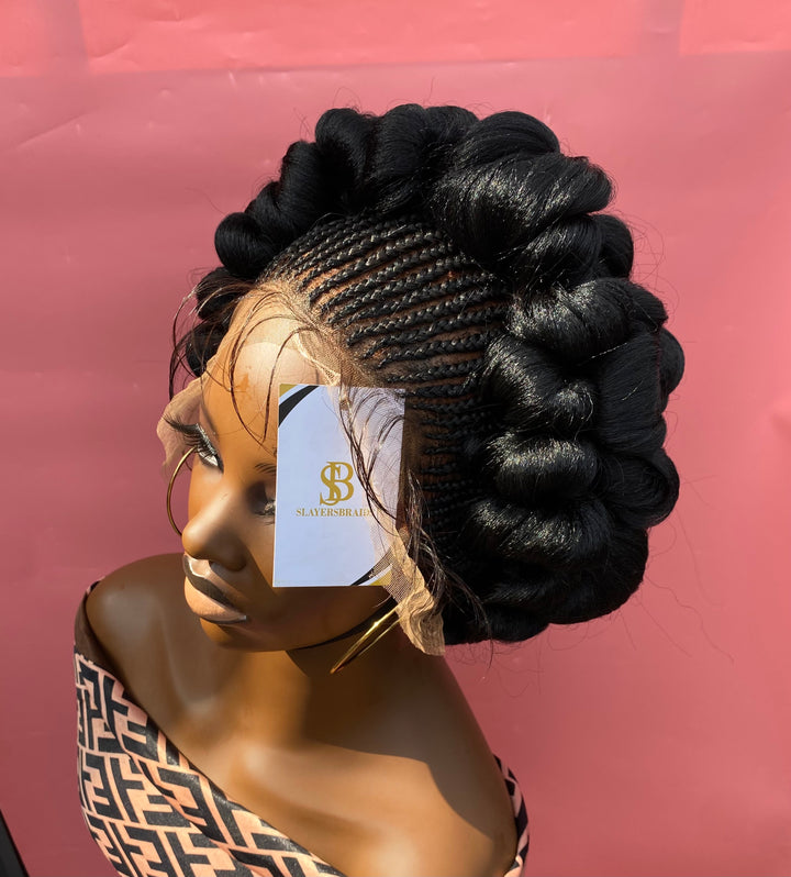 Lace Front Cornrows Wig Africa Tribal Braid- Urima unit