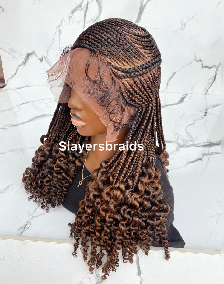 Fast Ship Cornrow Bob Wig Easy Install -Rejoice