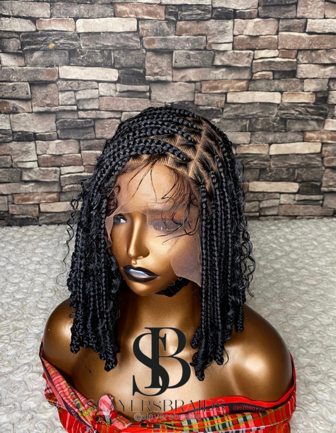 Fast Ship US UK Curly Knotless Bob Wig -Bam