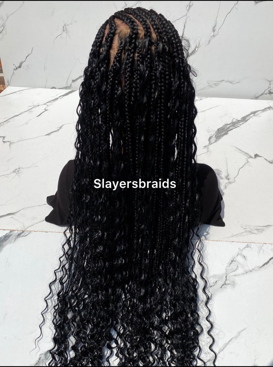 Black ZigZag Cornrow Braided Wig: Tribal Wig -Janet