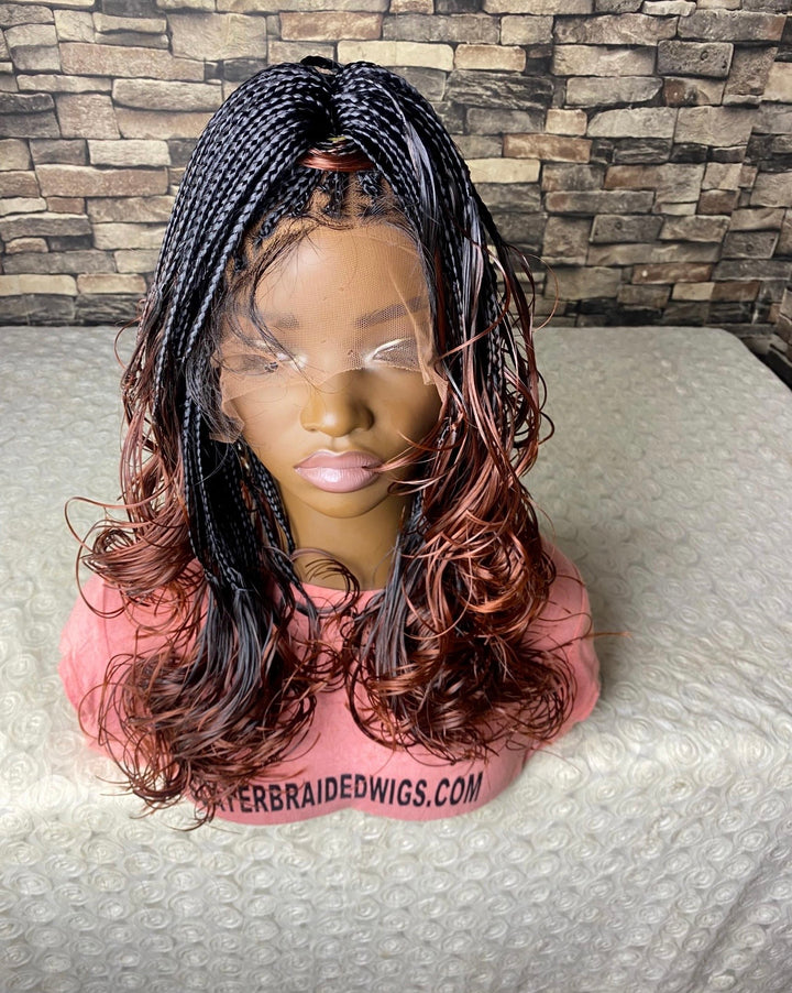 Glueless French Curls Braided Wig: -Debbie 
