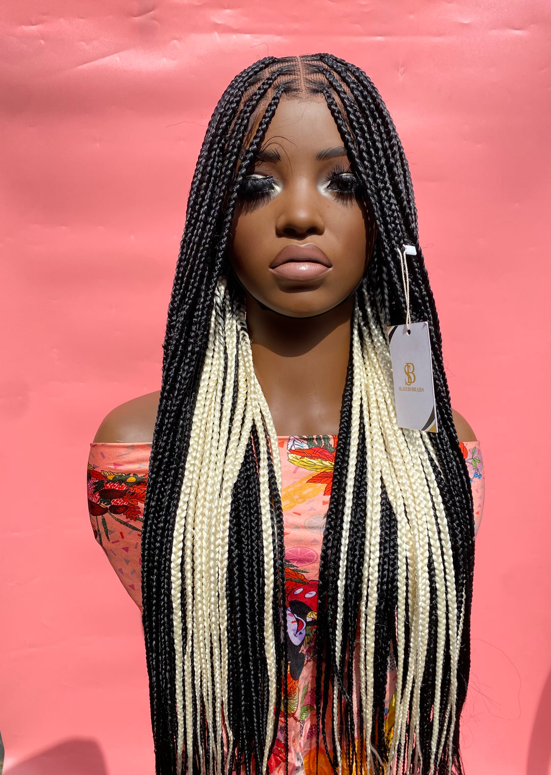 Smedium ponytail Knotless Wig: Peekaboo braids