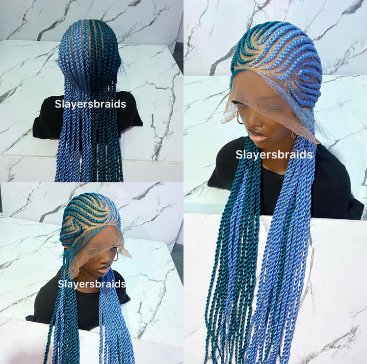 Glueless Luxury Wig Protective Cornrow Braid Hairstyle -Raquel