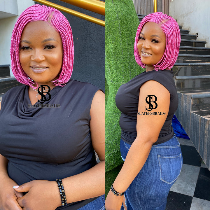 Glueless Beginner Friendly Natural Scalp Braids Wig -Pinky Unit