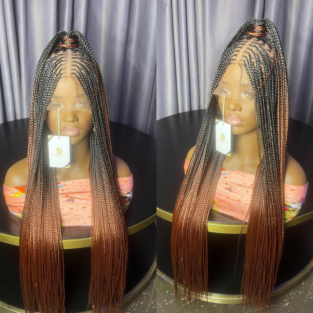 Full lace braided wigs for black women -Bora 