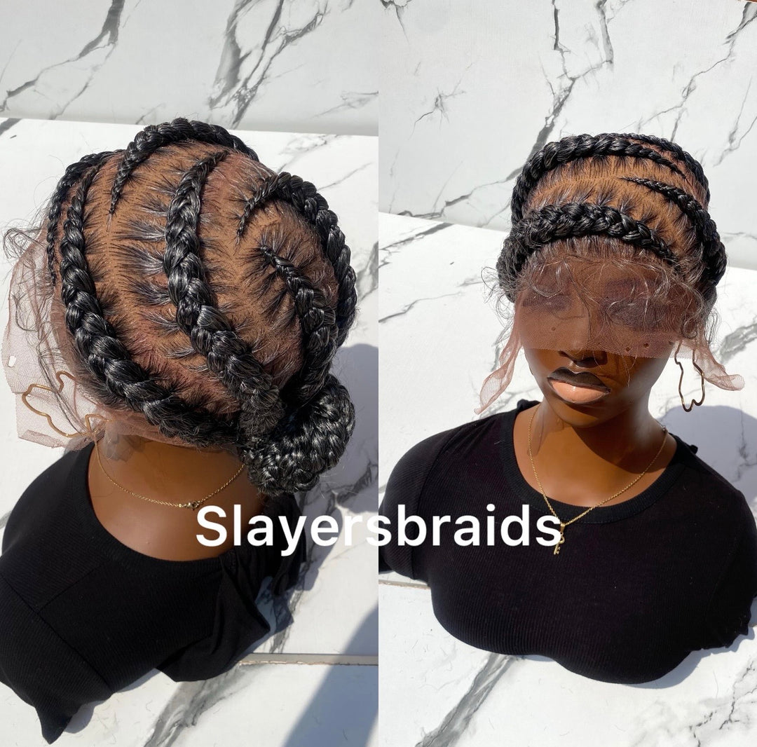 cornrows stitch braids wig for black women -Amaka