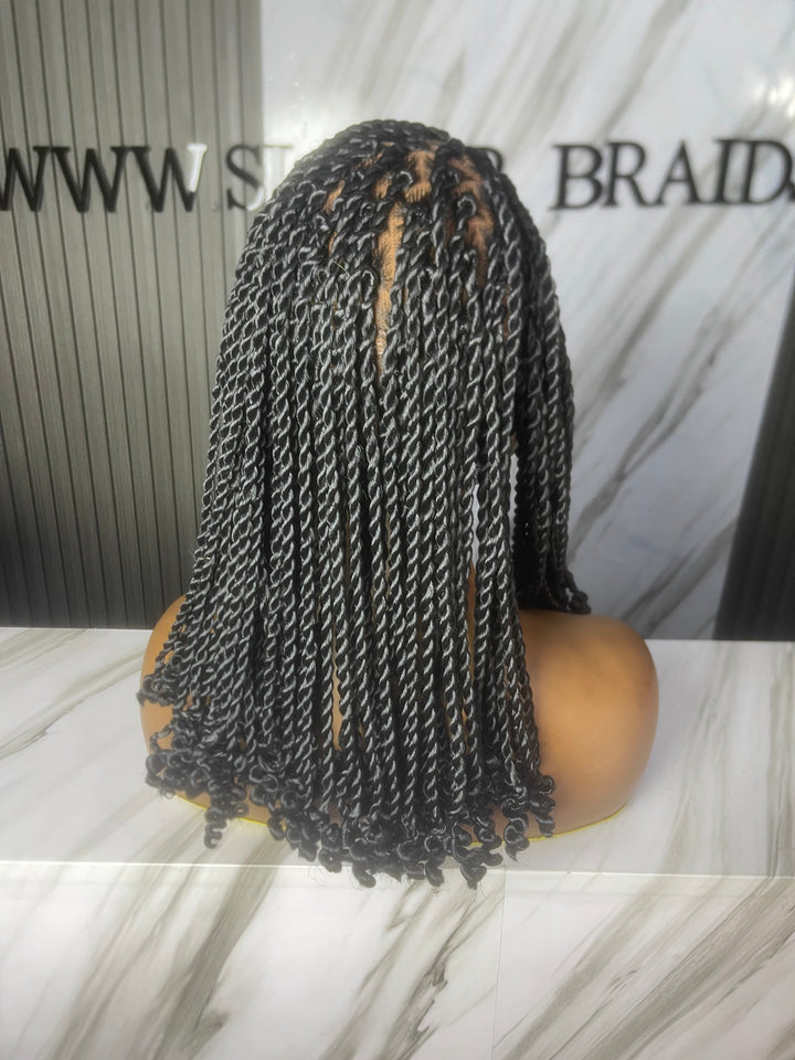 Cornrow Twist Short Wig For Black Women-Arnita unit