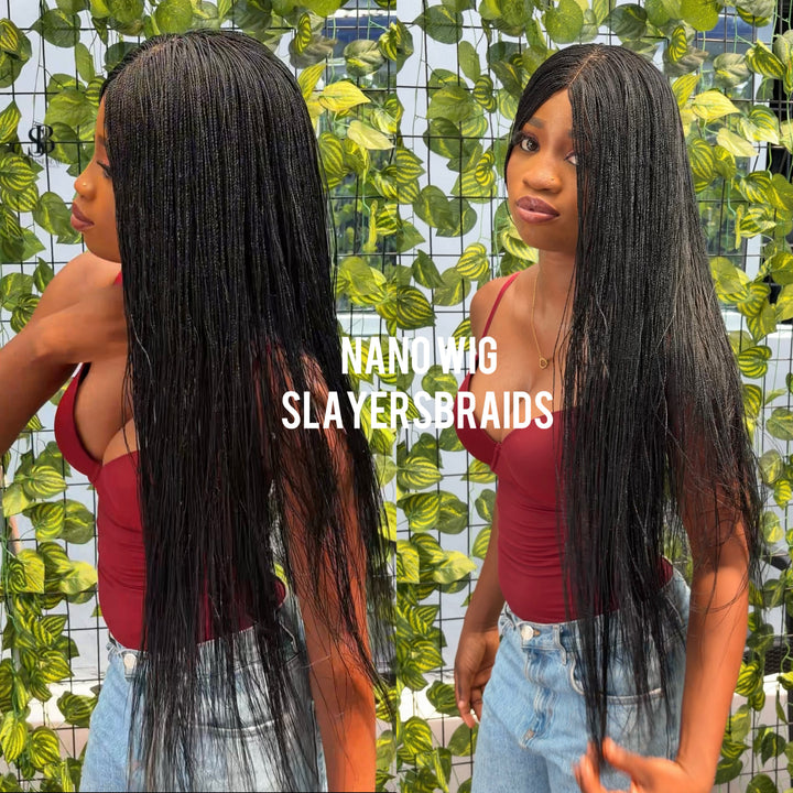 Quality Mini Twist Braided Wig | Long born Straight Wig  -Nano 