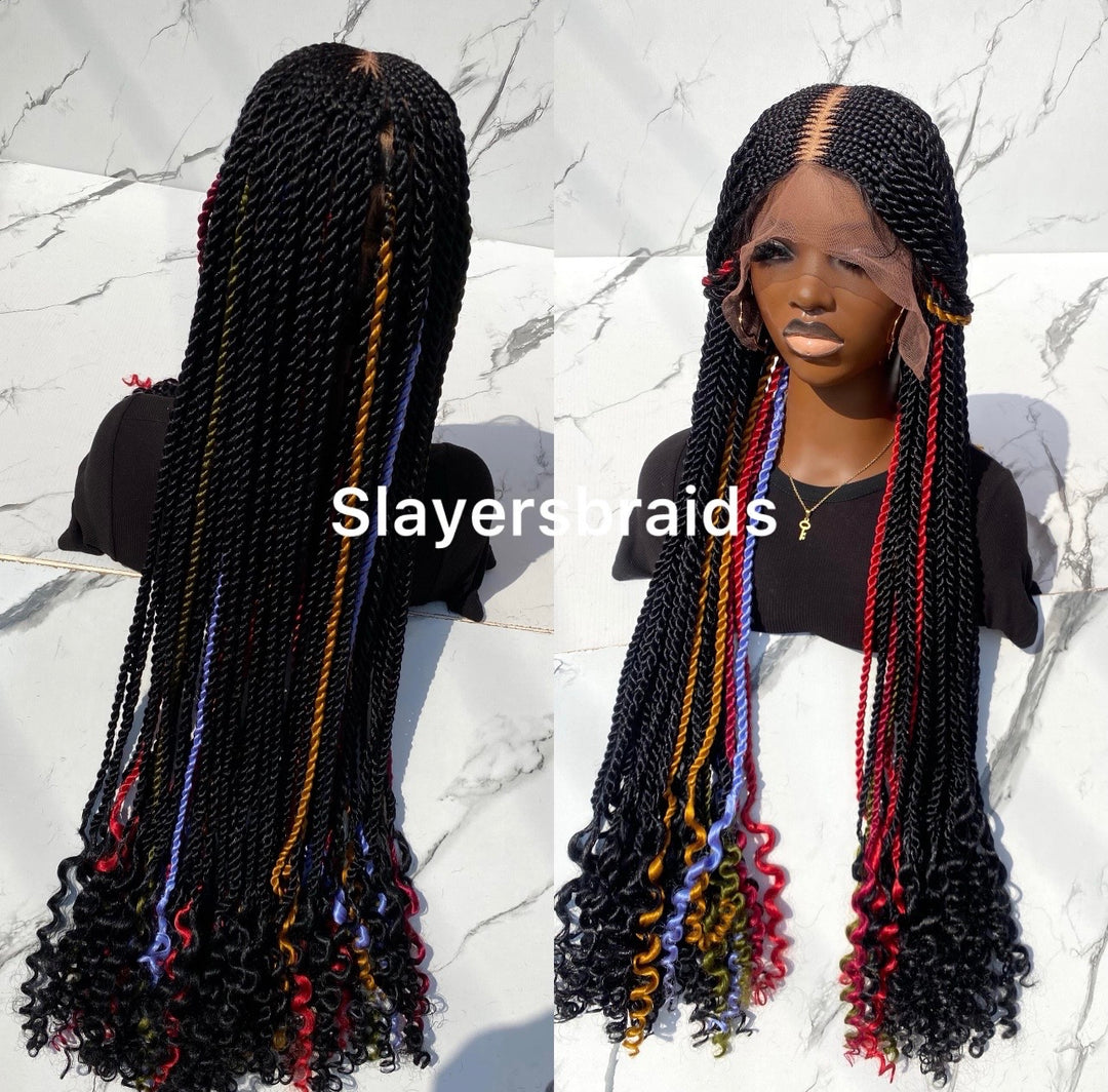 Fulani Braid Wig Black Color Highlights -Jasmine