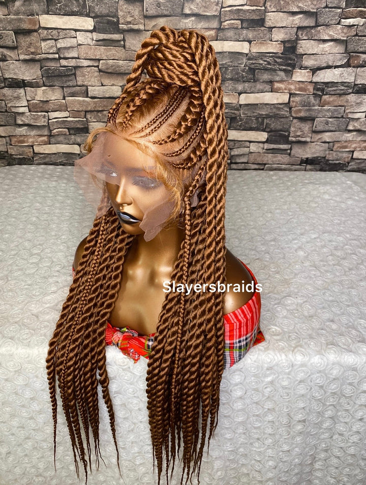 Handmade Updo Cornrow &amp; BoxBraid Twist -Theresa 30