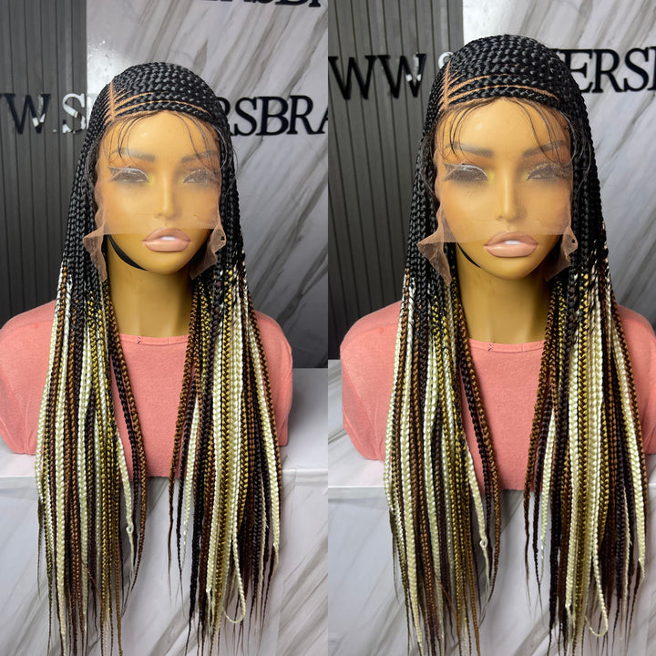 Realistic FullLace Braided Wig Protective Style For Black -Brandy