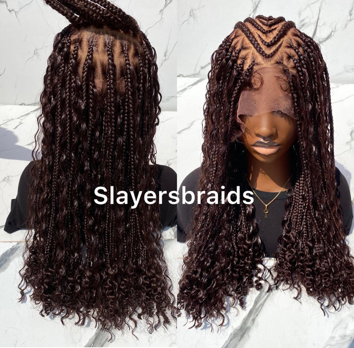 Fulani boho braids wig Fulllace wig Tribal Cornrow Hair- Ada
