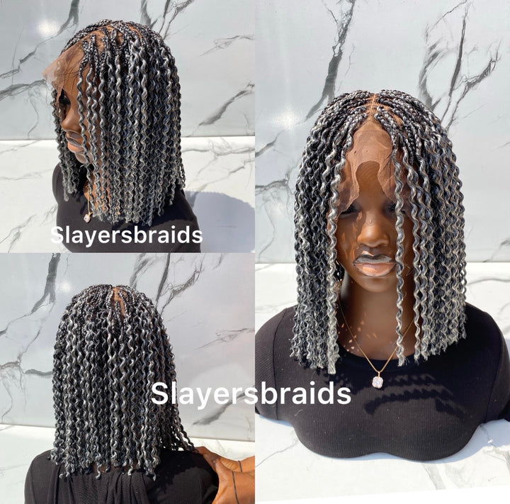 Glueless Ash Blonde natural scalp look” Twist Bob Wig -Kayla Unit
