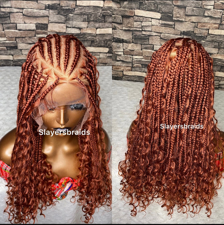 fulani boho braids Glueless Cornrow Wig -Jamila
