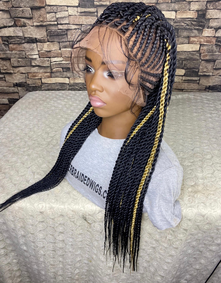 Glueless Mohawk Cornrow Highlight Braided Wig  -Latoya