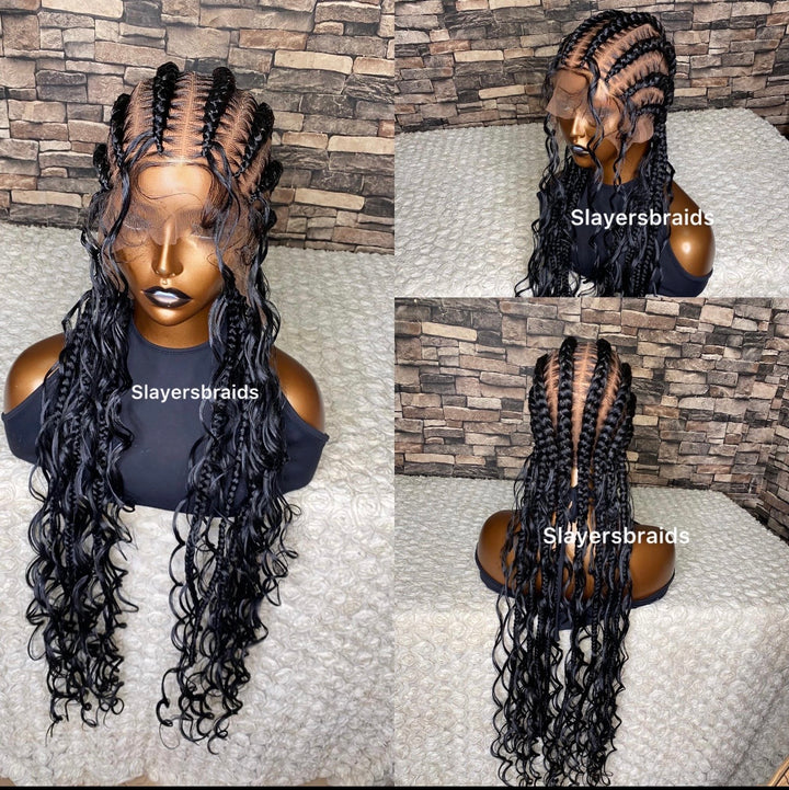 Luxury braided wig, Glueless install ready to ship Uk/USA -Fina Unit