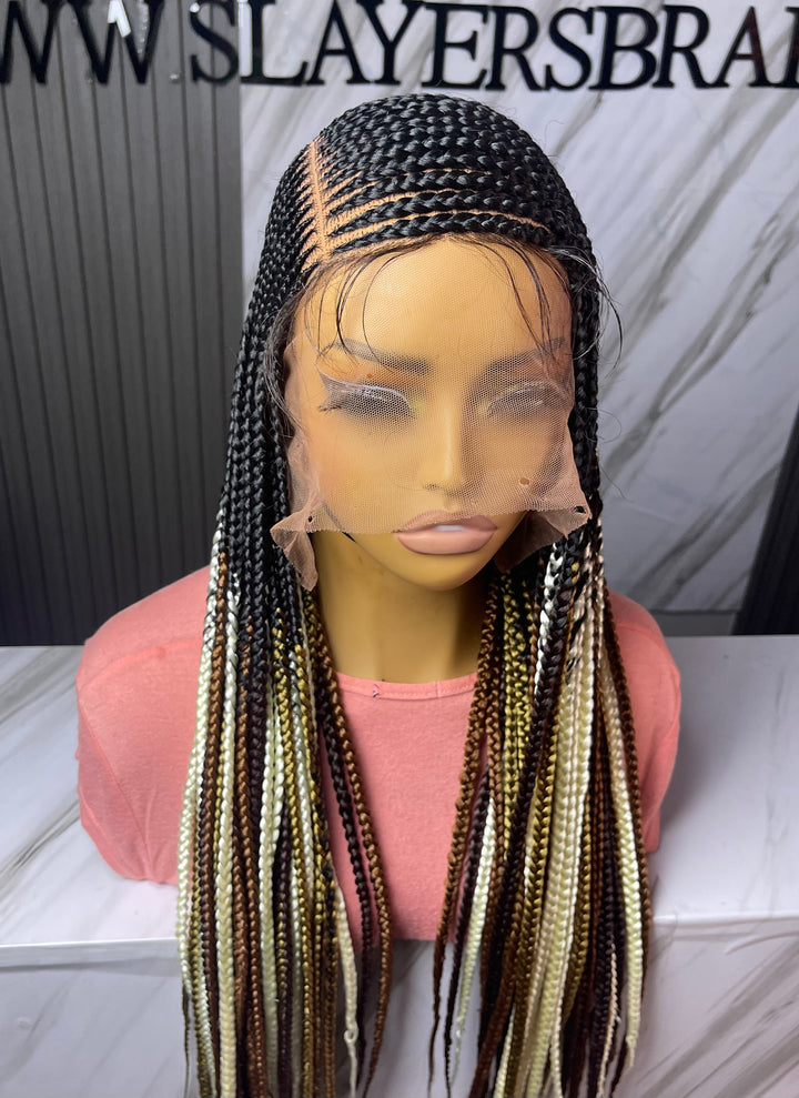 Realistic FullLace Braided Wig Protective Style For Black -Brandy