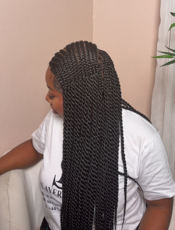Luxury Cornrow Wig for Black People -Angela