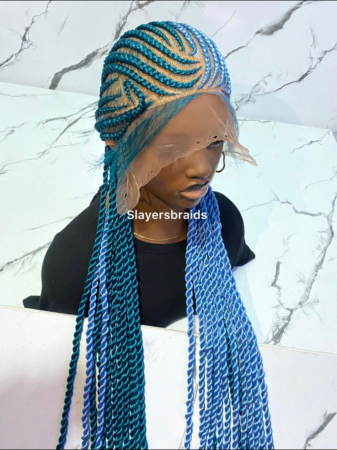 Glueless Luxury Wig Protective Cornrow Braid Hairstyle -Raquel