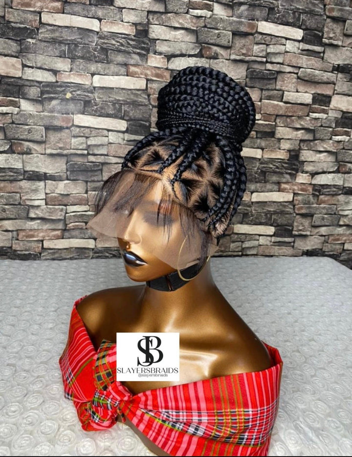 Luxury Cornrow BoxBraidWig Natural Looking Glueless BraidedWig -Chevy