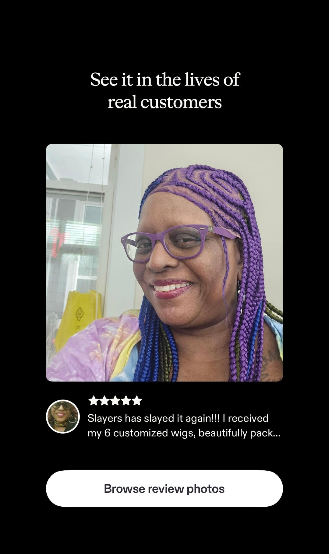 Fulani Braid Wig: Purple, Camo Green, Blue Full Lace Wig -Tise