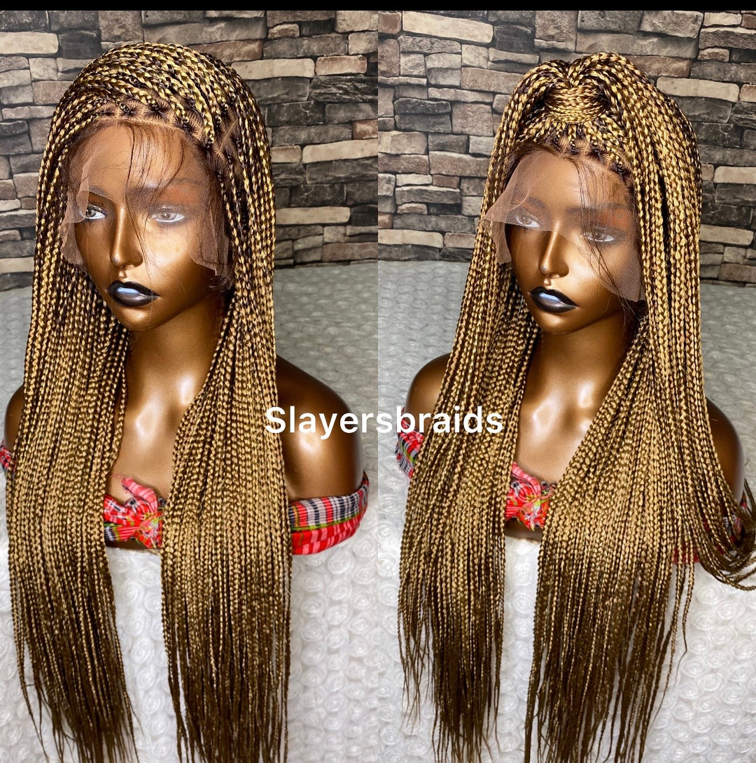 Mixed blonde Knotless Braid Wig Protective Style For Women -Sheria