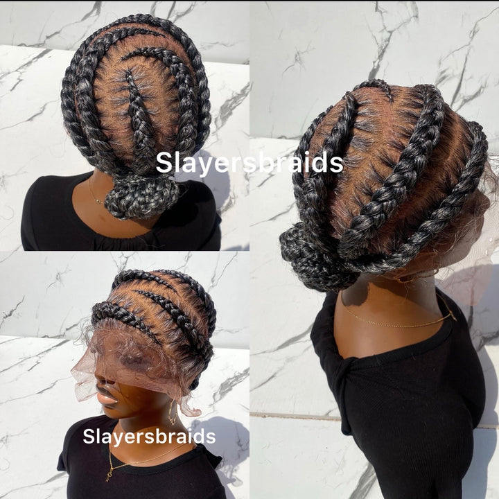 cornrows stitch braids wig for black women -Amaka