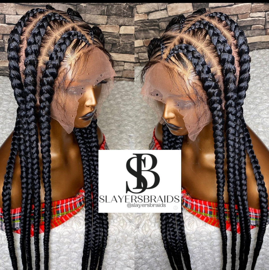 Pop Smoke Braided Lace Wig – Easy Install, Long Lasting,- Vicki