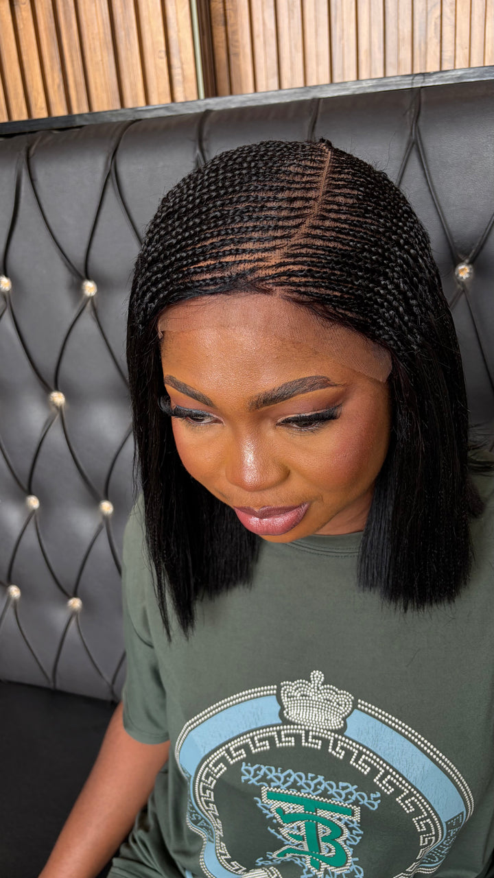 DD human hair Tightly braid Wig, Everyday Wear protective Hair-