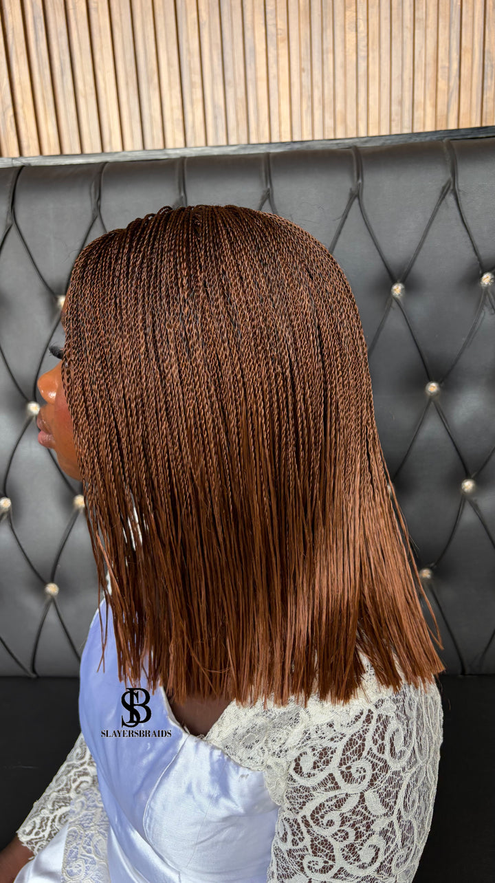 Fast Ship Micro Braids Lace Wig|Easy install hair- Bob Nano 