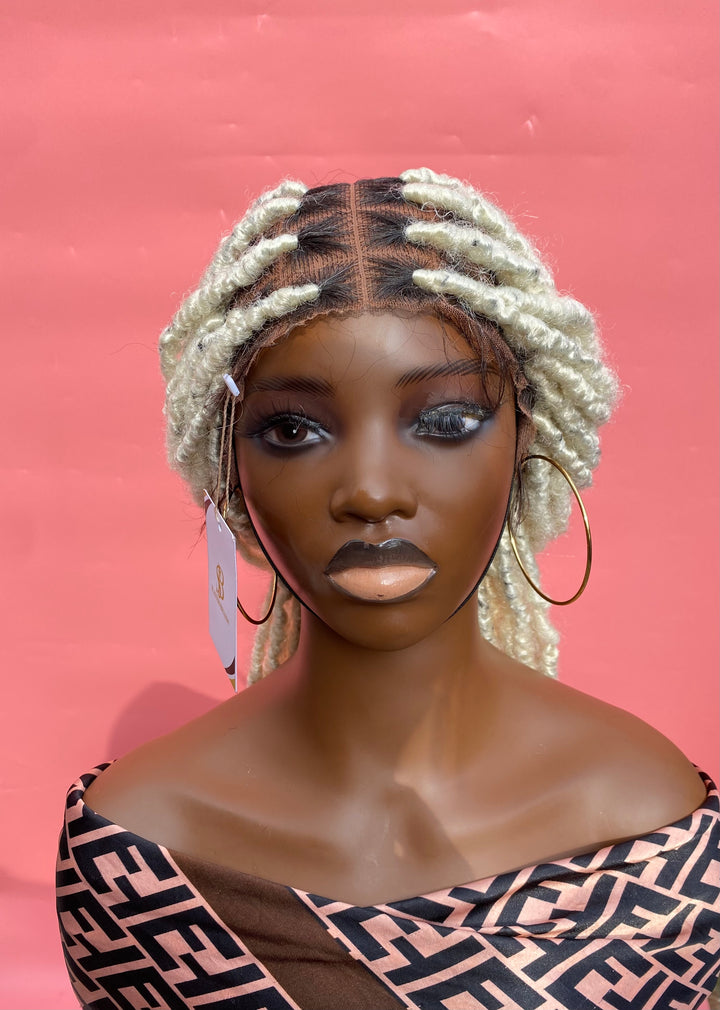 Dark Root Blonde Hair Faux Locs Wig -Asanti unit